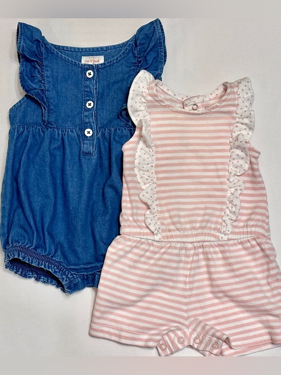 Cat & Jack and Carters Other - Bundle of 2 Baby Girl Rompers